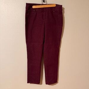 2 for $20! Ruby Rd. Garnet/Burgundy Denim Pants